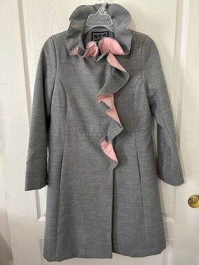 Coat Girls Ruffle Trim Wool Princess Coquette